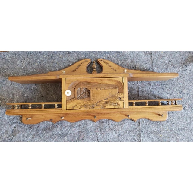 Vintage Handcrafted Carved Pine Wall Cabinet by Brabant For Sale - Image 9 of 9