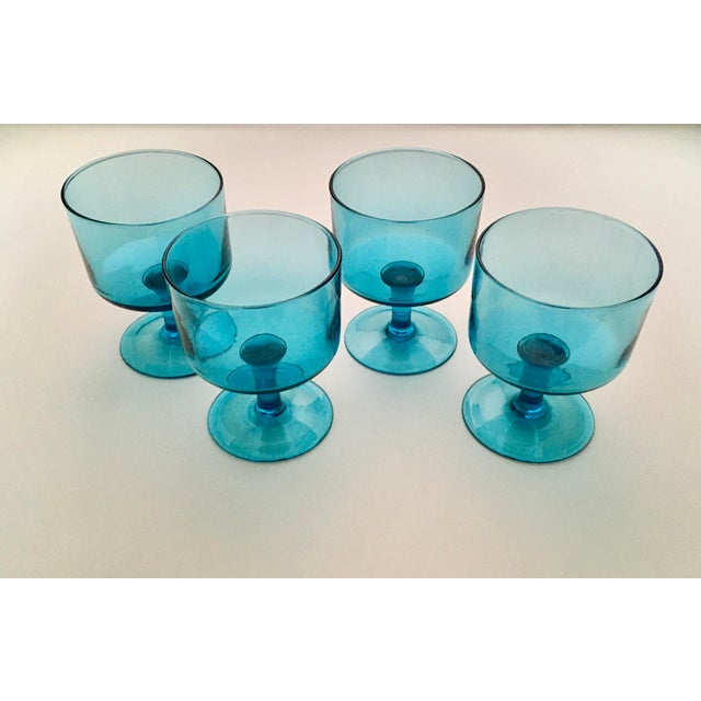 Mid 20th Century Turquoise Footed Cocktail Glasses Set of 4 Chairish