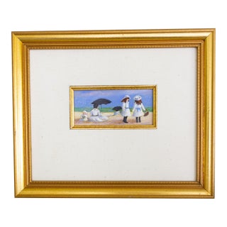 Miniature Framed Seaside Painting by Georgia Artist Sallie Carlson For Sale