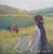 Sean Wu Original Oil Painting, Girl and Her Horse For Sale