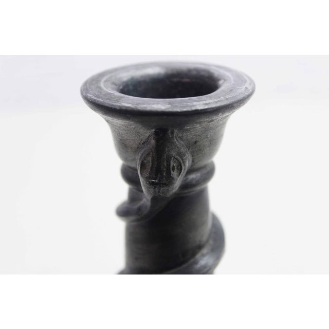 Art Nouveau Style Pewter Snake Candleholder by J. Buchs, 1890s For Sale - Image 6 of 11