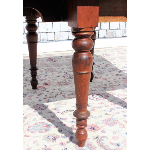 Antique English Mahogany Dining Farm Table Turned Legs Chairish