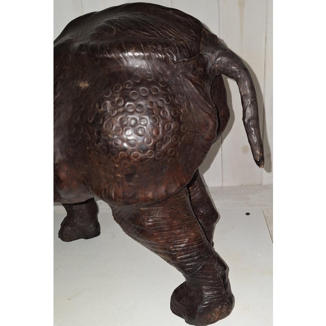Vintage Stool in the Shape of a Rhinoceros in Cowhide Leather, 1970s For Sale - Image 10 of 13