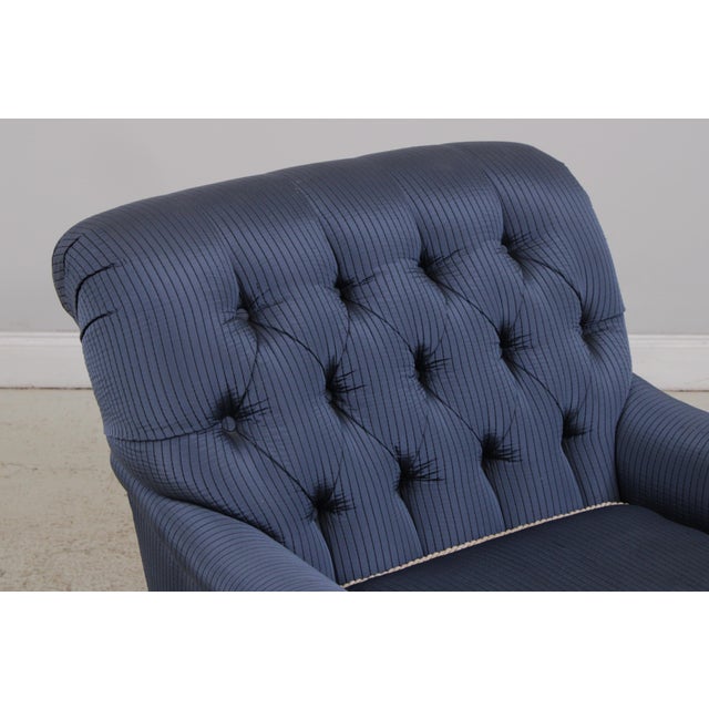 Textile Pair Lillian August Blue Upholstered Club Chairs For Sale - Image 7 of 16
