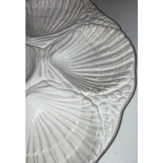 1990s Vintage Olfaire Oyster Scallop Plate White For Sale - Image 5 of 6