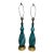 1970s Mid-Century Modern Murano Blue Swirl Glass Lamps - a Pair For Sale