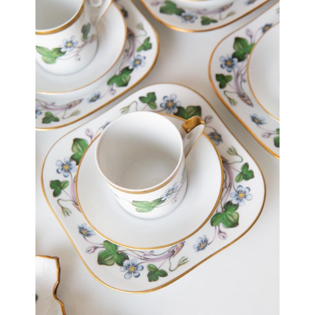 Swedish Anemone Hepatica Porcelain Coffee and Dessert Set for 12 from Hackefors, 1970s, Set of 49 For Sale - Image 4 of 12