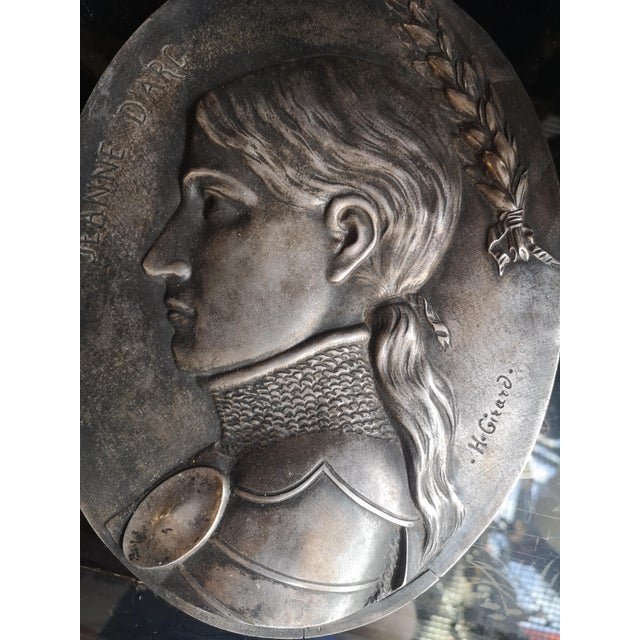 Silver Jeanne D'Arc Bronze Wall Decor For Sale - Image 8 of 11