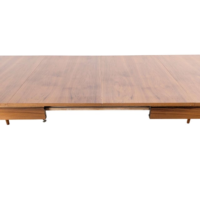 Brown Vintage Lacquered Walnut and Teak Dining Table, 1970s For Sale - Image 8 of 9