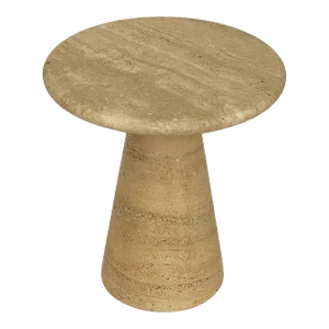 Modernist Conical Table of Travertine Stone From Italy (Four Available)