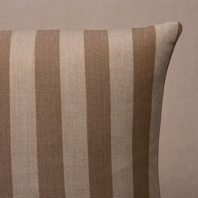 Schumacher Schumacher Hanson I/O Stripe 20" Pillow In Flax For Sale - Image 4 of 5
