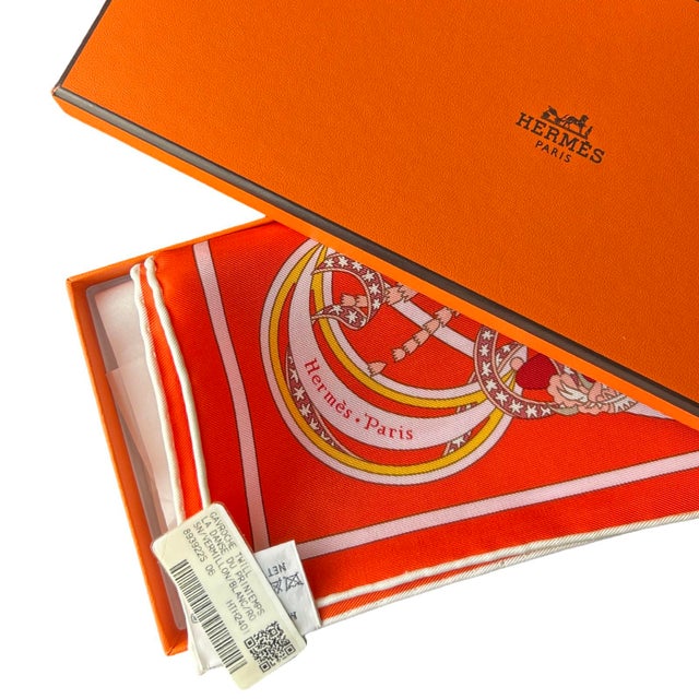 French Hermes Danse Du Printemps Framed Vintage Silk Scarf 24" For Sale - Image 3 of 4