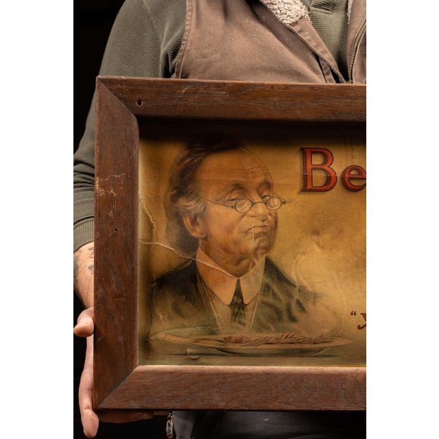 American Circa 1910 Beech-Nut Sliced Bacon Framed Lithographed Advertisement For Sale - Image 3 of 4