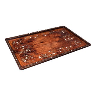 Antique Colonial Serving Tray, Anglo Indian Teak, Afternoon Tea Slide, Victorian For Sale