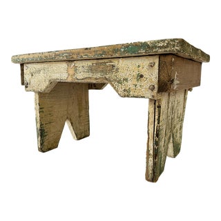 1940s Primitive Distressed Milking Stool For Sale