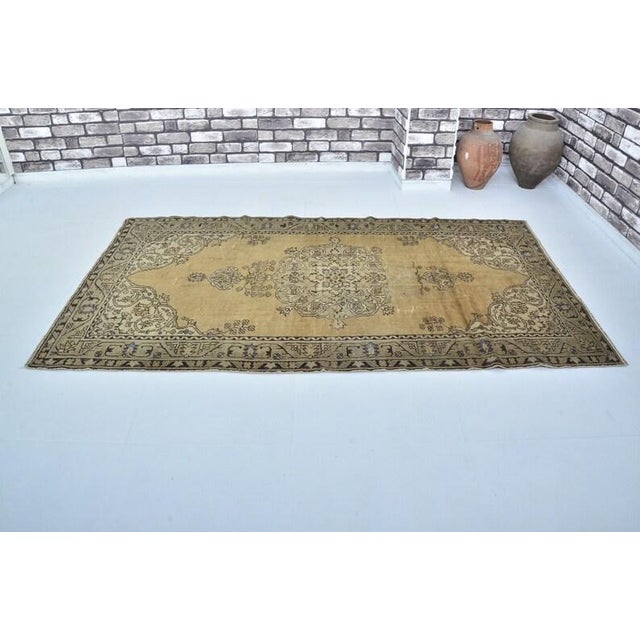 Vintage Oushak Neautral Turkish Carpet For Sale - Image 4 of 10