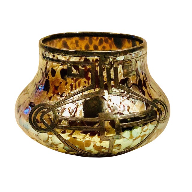 1910s 1910s Loetz Art Glass With Silver Overlay Vase For Sale - Image 5 of 12