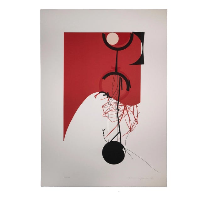 Gianni Polidori, Half Red, Original Lithograph, 1970 For Sale