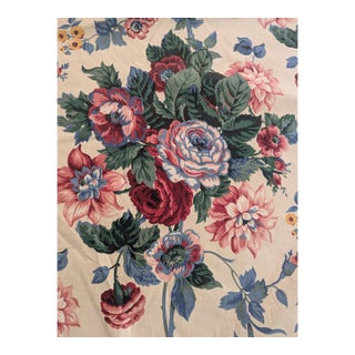 Schumacher Waverly Cabbage Rose Chintz Botanical Upholstery Fabric- 7 Yards For Sale