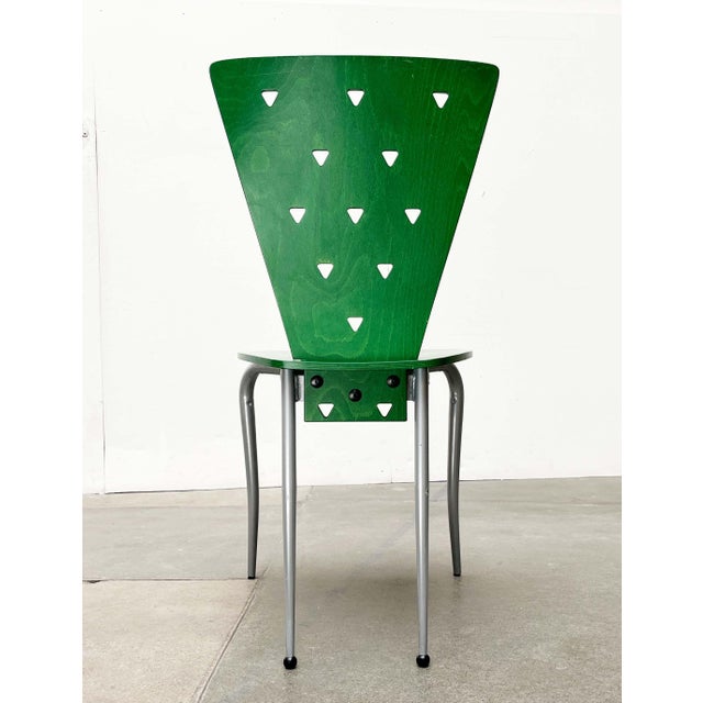 Postmodern Italian Green Side Chair, 1980s For Sale - Image 6 of 18