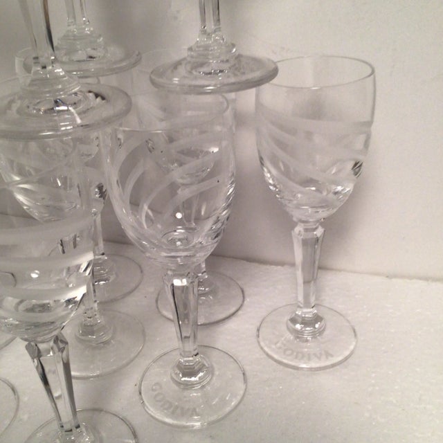 Vintage Etched Godiva Crystal Cordial Glasses - Set of 12 For Sale - Image 10 of 13