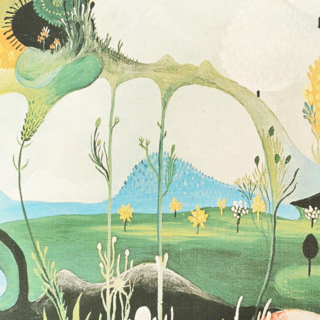 1960s Vangel Naumovski, Surrealist Composition, Print on Canvas, 1960s-1970s For Sale - Image 5 of 12