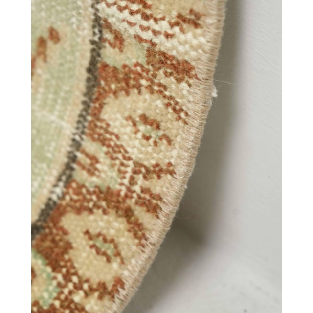 Textile 1970s Vintage Turkish Oushak Handmade Wool Cotton Beige Area Rug For Sale - Image 7 of 11