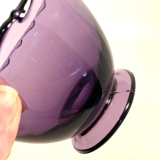 Early 20th Century Mid Century Modern Fostoria Amethyst Glass Century Serving Bowls Pair For Sale In Louisville - Image 6 of 9