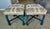 Chinoiserie Pair Painted Chinese Chippendale Style Benches Chinoiserie Tapestry Upholstery For Sale - Image 3 of 18