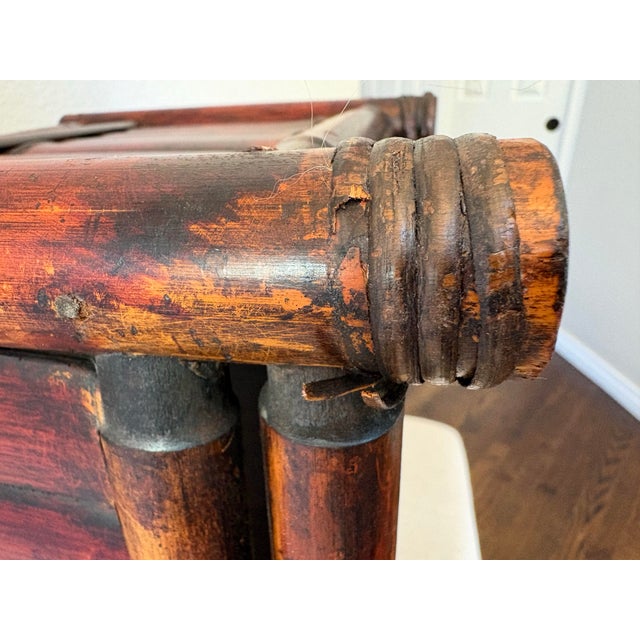 Brown Vintage Tortoiseshell Bamboo Rectangular Planter Box For Sale - Image 8 of 12