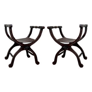 19th Century Period Gustavian Pair of Benches Carved Rams Head and Hoof For Sale