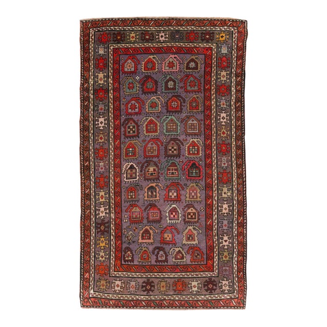Galerie Shabab Collection Early 20th Century Handmade Caucasian Shirvan Small Accent Rug For Sale