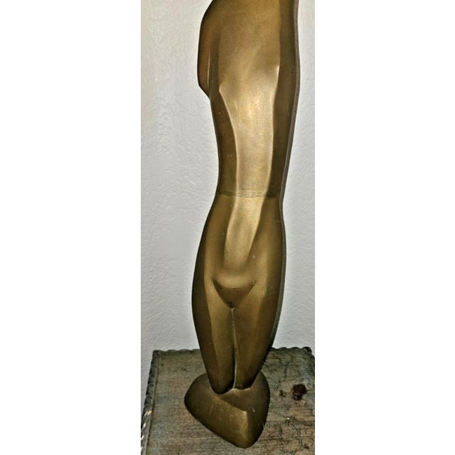 Metal Brass Nude Sculpture by Listed Artist Emiel De Block For Sale - Image 7 of 10
