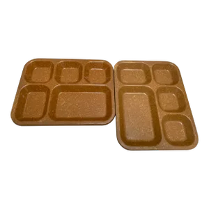 Vintage Midcentury Cafeteria Sectional Trays-Set of Four