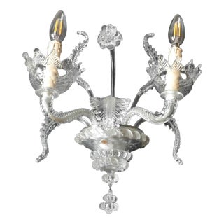 Murano Glass Wall Lamp For Sale