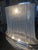 Silver 1990s Mid-Century Modern Glass Bead and drops Chandelier Large Satin Nickel Frame For Sale - Image 8 of 18