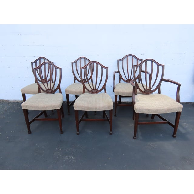 This classic Set of Dining Chairs is made out of wood, mahogany, and upholstery. The set has a Traditional style and...