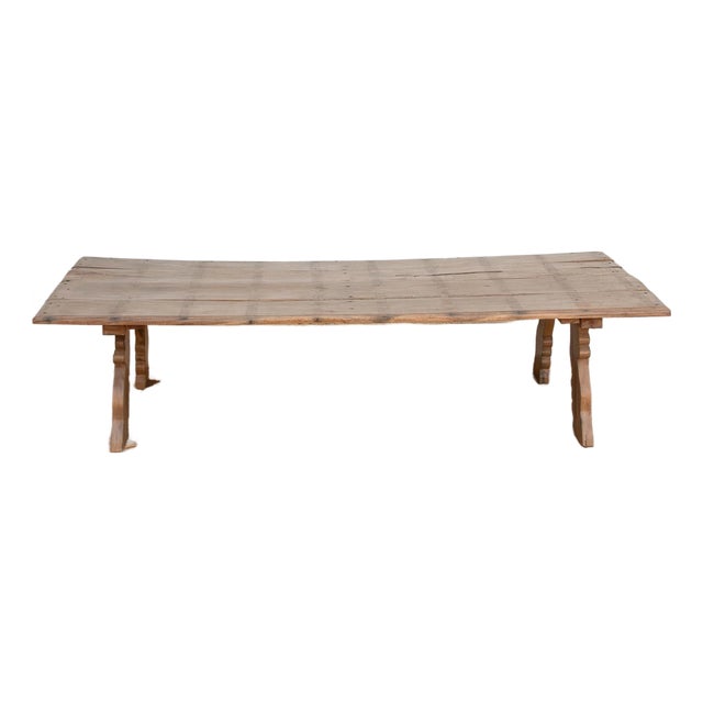 74" Long Antique Heritage Teak Coffee Table For Sale