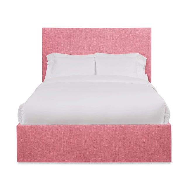 Casa Cosima Hadley King Bedframe, Rose Linen For Sale - Image 4 of 4
