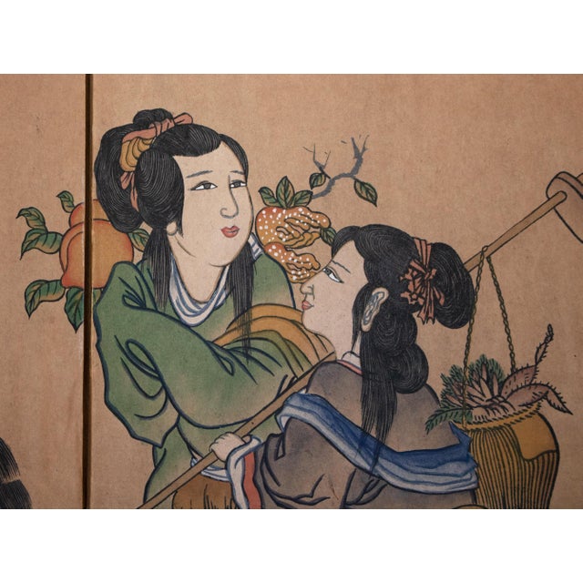 C. 1960-1970s Painted Daoist Screen by Ishida For Sale In Dallas - Image 6 of 18