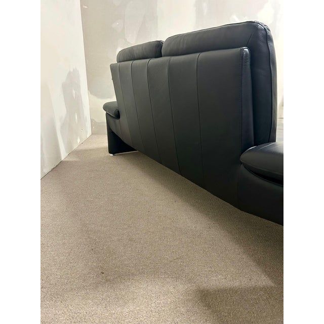 Black Leather 2-Seater Sofa with Adjustable Armrests from Leu Swiss, 2000s For Sale - Image 3 of 14