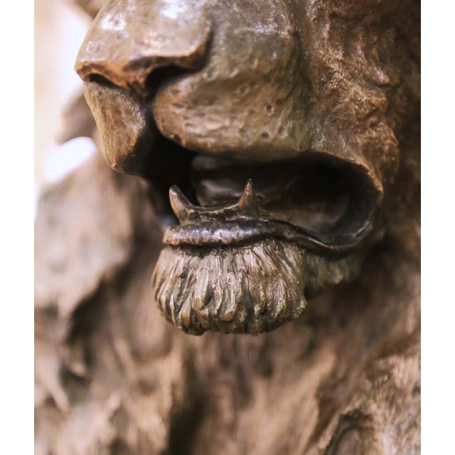 Metal Bronze Lion Sculpture by Mark Hopkins, Signed and Numbered For Sale - Image 7 of 9