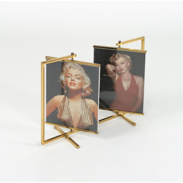 Mid-Century Modern Mid-Century Modern Brass and Acrylic Swivel Picture Frame, 1950s For Sale - Image 3 of 18