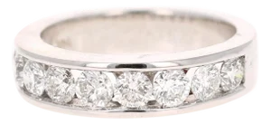 1.25 Carat Round Cut Diamond 14 Karat White Gold Band, Size 7