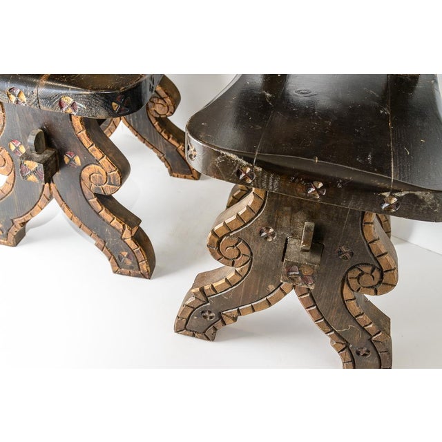 Spanish Armorial Crown & Crest, Hall Chairs 19th C. Pair For Sale - Image 4 of 7