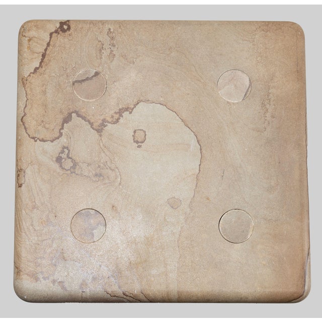 Golden Stone Tables with Interlocking Legs, 1970s, Set of 3 For Sale - Image 13 of 18