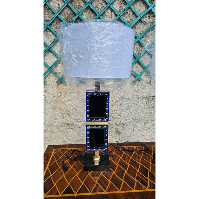 Blue Table Lamps, 1970s, Set of 2 For Sale - Image 8 of 10