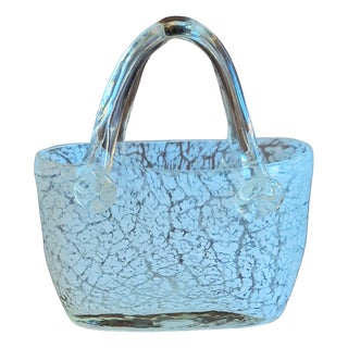 Vintage Glass Handbag-Shaped Vase, 2000s For Sale