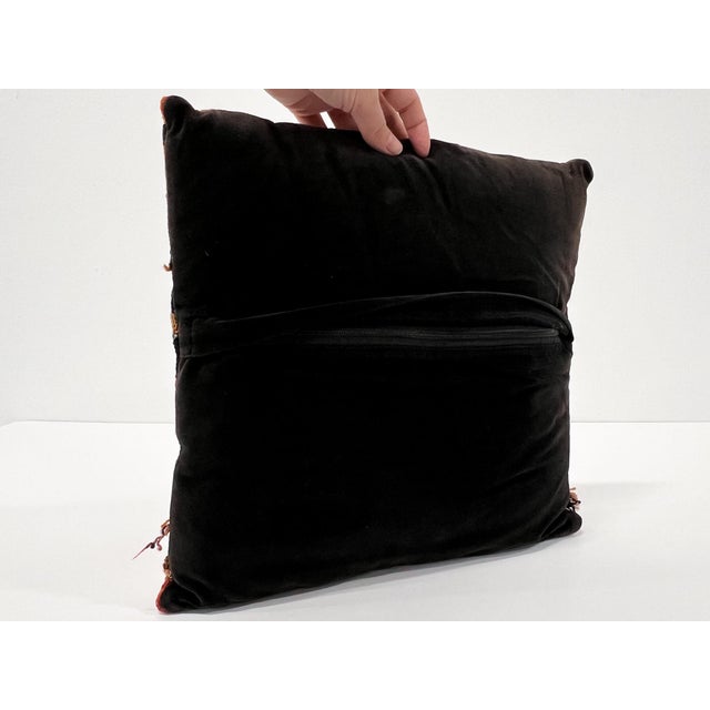 Rug & Kilim Vintage Turkish Kilim Pillow | Handwoven Wool Decorative Cushion | 14 in X 14.5 In For Sale - Image 4 of 12
