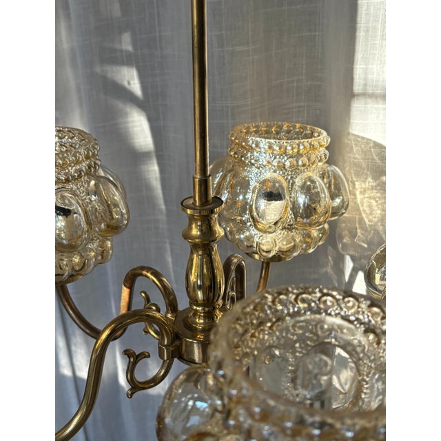 Metal Five-Arm Chandelier by Helena Tynnell for Glashütte Limburg, 1960s For Sale - Image 7 of 12